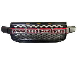 Grila radiator Raptor Style negru mat cu contur rosu si leduri portocalii, Ford Ranger T9 2022-2024 - FGT922 Red