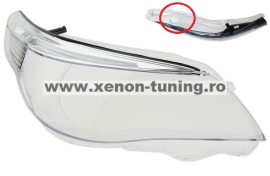 Sticla far dreapta pentru BMW Seria 5 E60/E61 far Xenon cu adaptiv (2004-2007) - HCE60-0407-H-DREAPTA
