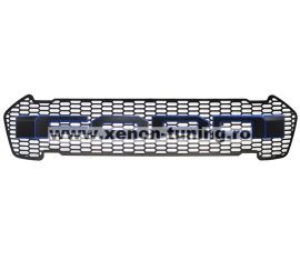 Grila radiator negru mat cu contur albastru, leduri portocalii, Ford Ranger T8 2019-2022 - FGT81920 Blue