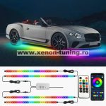   Kit Iluminare sub masina Symphony, dinamice, RGB multicolor cu telecomanda si aplicatie telefon 12V, 2x150cm si 2x120cm - AMB37