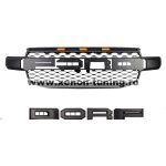   Grila radiator Raptor Style negru mat cu leduri portocalii, Ford Ranger T9 2022-2024 - FGT922 Black