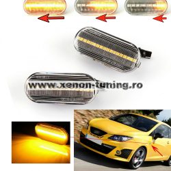 Set 2 Semnalizari Aripa LED Dinamice pentru Seat Leon, Cordoba, Ibiza, Toledo, Altea, Alhambra, Exeo - D0451