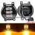 Set 2 proiectoare ceata LED Dacia, Renault, Nissan lumina alb+galben, diamentru 3" / 90mm, 30W, 12/24V, carcasa plastic, mufa H11, H8 - FG-PWY