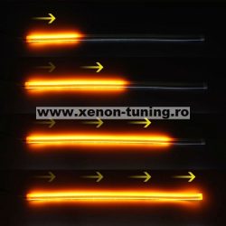 Lumini de zi cu semnalizare dinamica / secventiala tip Tub Neon Flexibil 45 cm DRL-45AG-FLOW