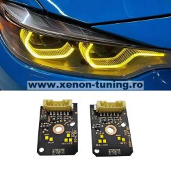 Set module DRL Angel Eyes CSL Style Galben pentru BMW Seria 5 G30, Seria 6GT - 63117214939, 7214939, 63117214940, 7214940