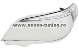 Sticla far stanga pentru BMW Seria 5 E60/E61 far Xenon fara adaptiv (2004-2007) - HCE60-0407-STANGA
