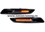   Set 2 Semnalizari Negre Aripa BMW F10, F11, F07 Dinamice, Secventiale - V-17010537LG