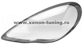 Sticla far stanga pentru Porsche Panamera (2011 - 2014) cu rama Gri - HR005Grey-STANGA