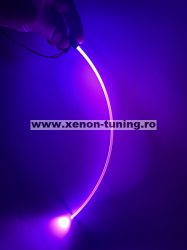 Lumini ambientale Roz cu 2 surse LED si 2m Fibra optica - FK-S2M2L-PINK