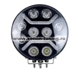 Proiector LED Auto Alb si Galben cu functie DRL, Rotund 9", 120W, 12V-24V, 24000 Lumeni, Spot Beam - KH-120W-9" Proiector LED Auto Alb si Galben cu functie DRL, Rotund 9", 120W, 12V-24V, 24000 Lumeni, Spot Beam - KH-120W-9"